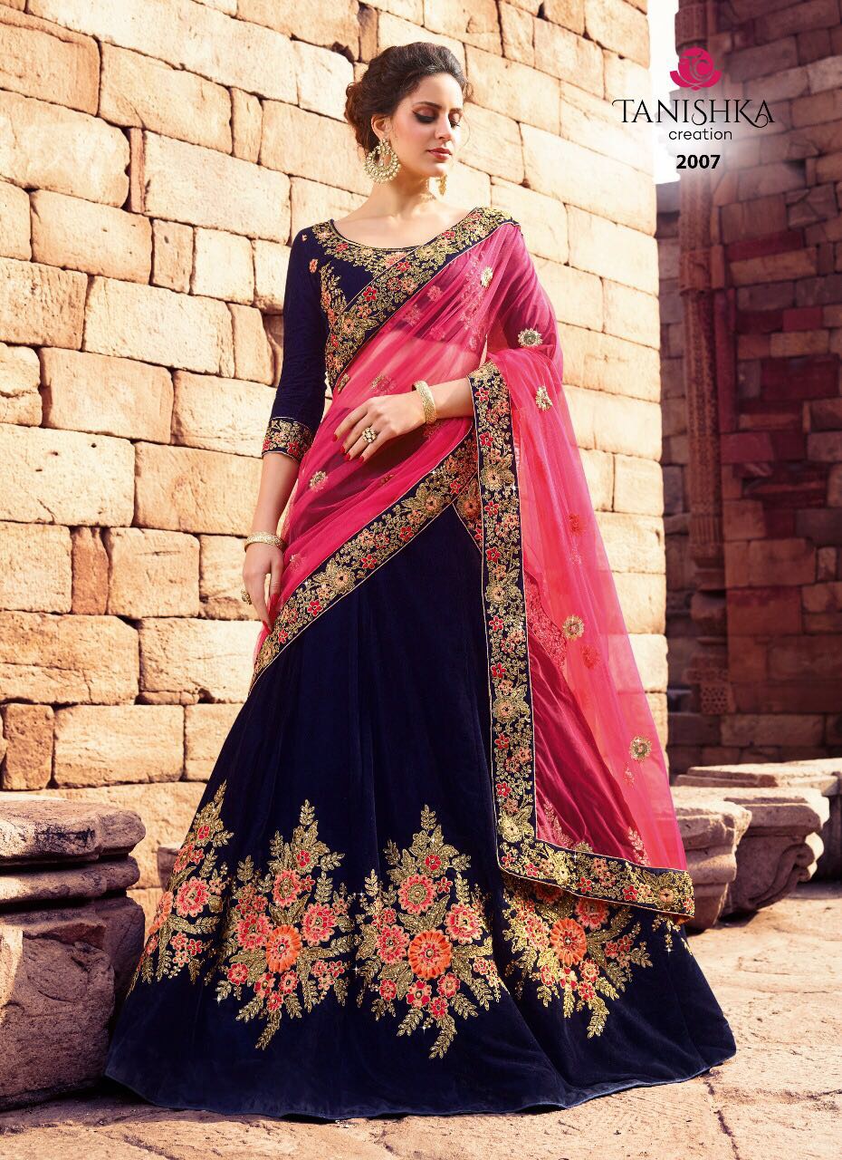Tanishka Hit Lehengas By Tanishka Creation Indian Traditional Wear Collection Beautiful Stylish Fancy Colorful Party Wear & Occasional Wear Silk/ Velvet Lehengas At Wholesale Price