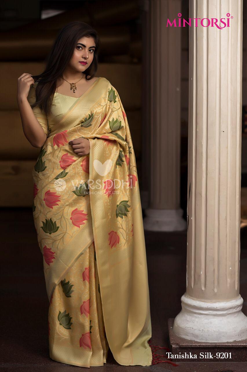 Tanishka Silk By Mintorsi 9201 To 9205 Series Designer Beautiful Indian Traditional Wear Colorful Fancy Party Wear & Occasional Wear Banarasi Silk Sarees At Wholesale Price