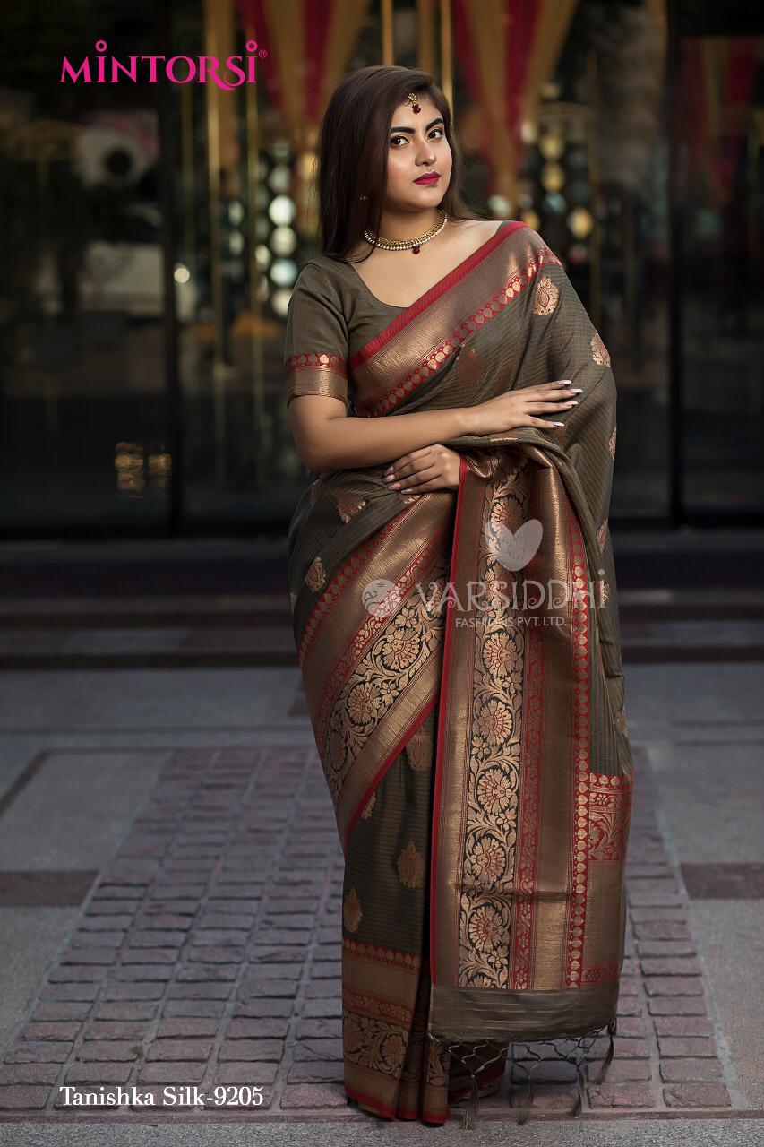 Tanishka Silk By Mintorsi 9201 To 9205 Series Designer Beautiful Indian Traditional Wear Colorful Fancy Party Wear & Occasional Wear Banarasi Silk Sarees At Wholesale Price