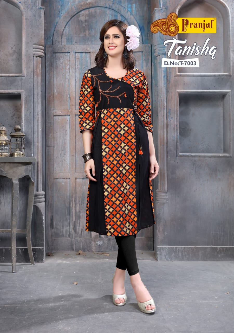 Tanishq Vol-7 By Pranjal Creation 7001 To 7009 Series Stylish Beautiful Fancy Colorful Casual Wear & Ready To Wear & Ethnic Wear Cotton Printed Kurtis At Wholesale Price