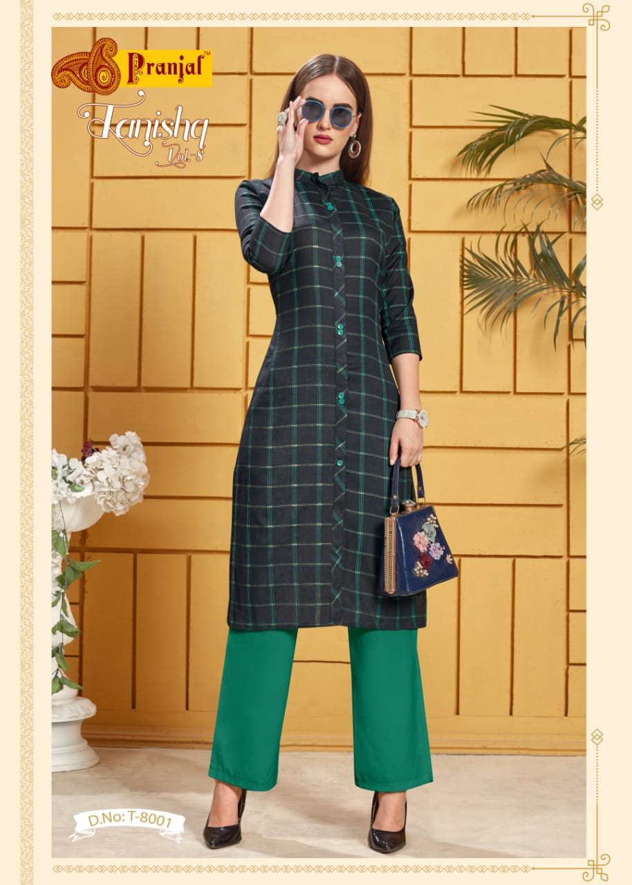 Tanishq Vol-8 By Pranjal 8001 To 8009 Series Designer Beautiful Stylish Colorful Fancy Ready To Wear & Casual Wear & Ethnic Wear Cotton Linen Flex Printed Kurtis At Wholesale Price