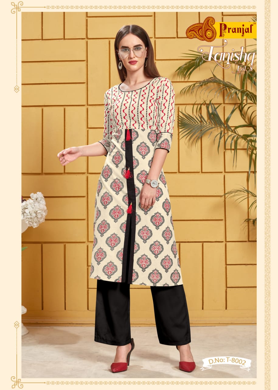 Tanishq Vol-8 By Pranjal 8001 To 8009 Series Designer Beautiful Stylish Colorful Fancy Ready To Wear & Casual Wear & Ethnic Wear Cotton Linen Flex Printed Kurtis At Wholesale Price