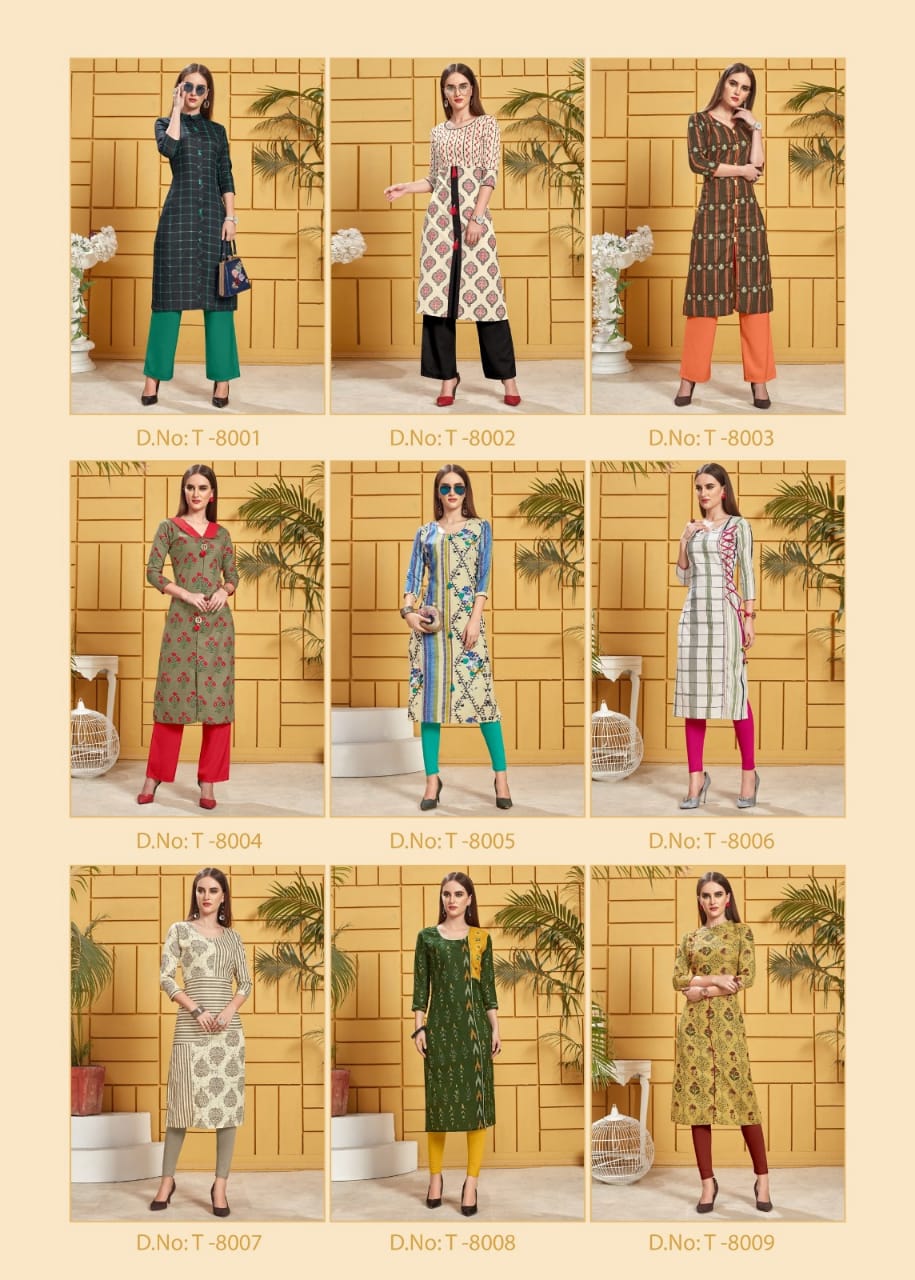 Tanishq Vol-8 By Pranjal 8001 To 8009 Series Designer Beautiful Stylish Colorful Fancy Ready To Wear & Casual Wear & Ethnic Wear Cotton Linen Flex Printed Kurtis At Wholesale Price