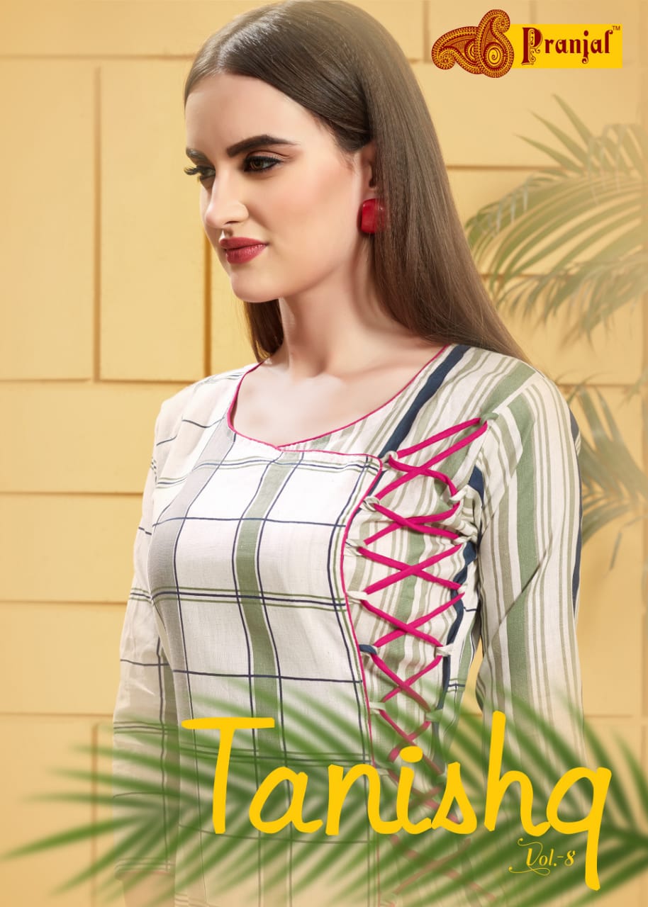 Tanishq Vol-8 By Pranjal 8001 To 8009 Series Designer Beautiful Stylish Colorful Fancy Ready To Wear & Casual Wear & Ethnic Wear Cotton Linen Flex Printed Kurtis At Wholesale Price