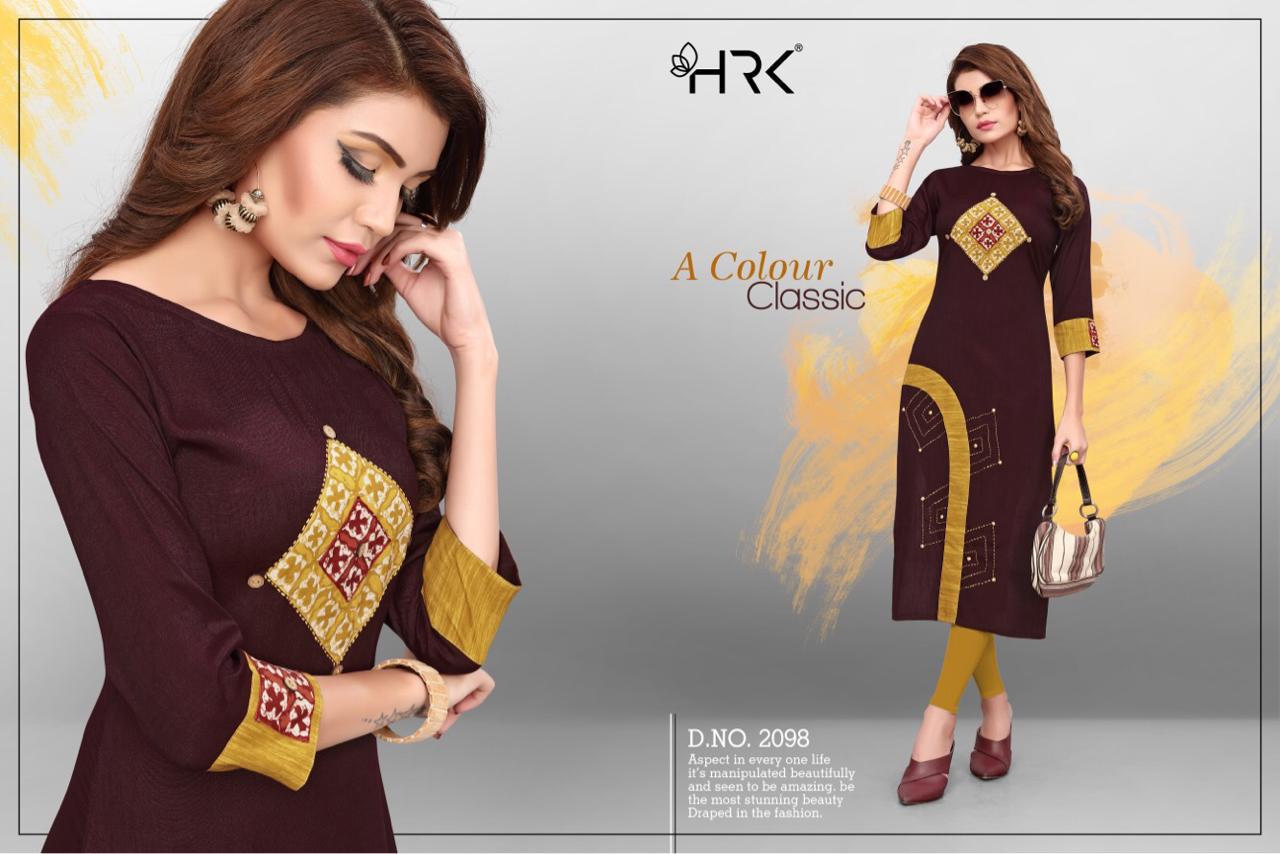 Tanishq By Hrk 2094 To 2099 Beautiful Stylish Colorful Fancy Party Wear & Ethnic Wear & Ready To Wear Namo Rayon Printed With Handwork Kurtis At Wholesale Price