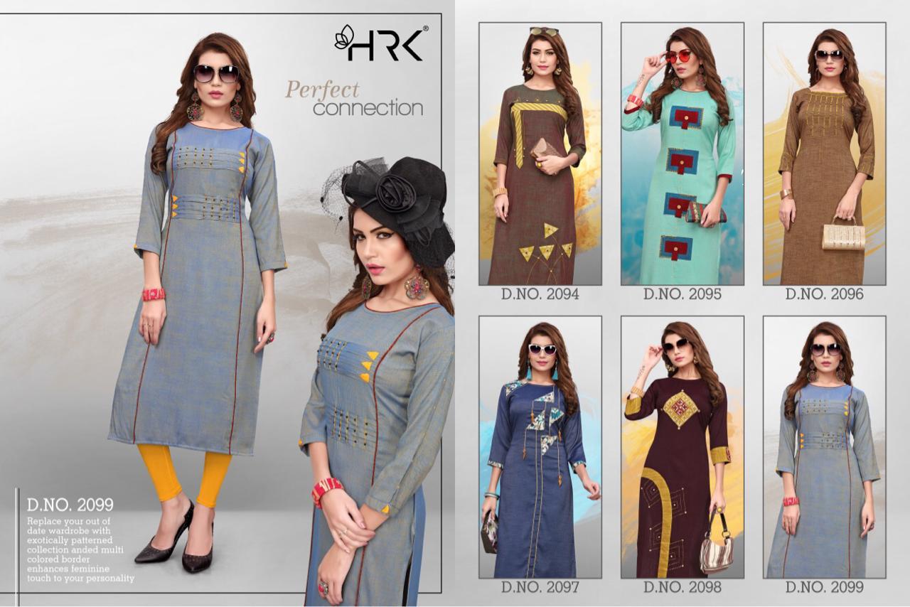 Tanishq By Hrk 2094 To 2099 Beautiful Stylish Colorful Fancy Party Wear & Ethnic Wear & Ready To Wear Namo Rayon Printed With Handwork Kurtis At Wholesale Price