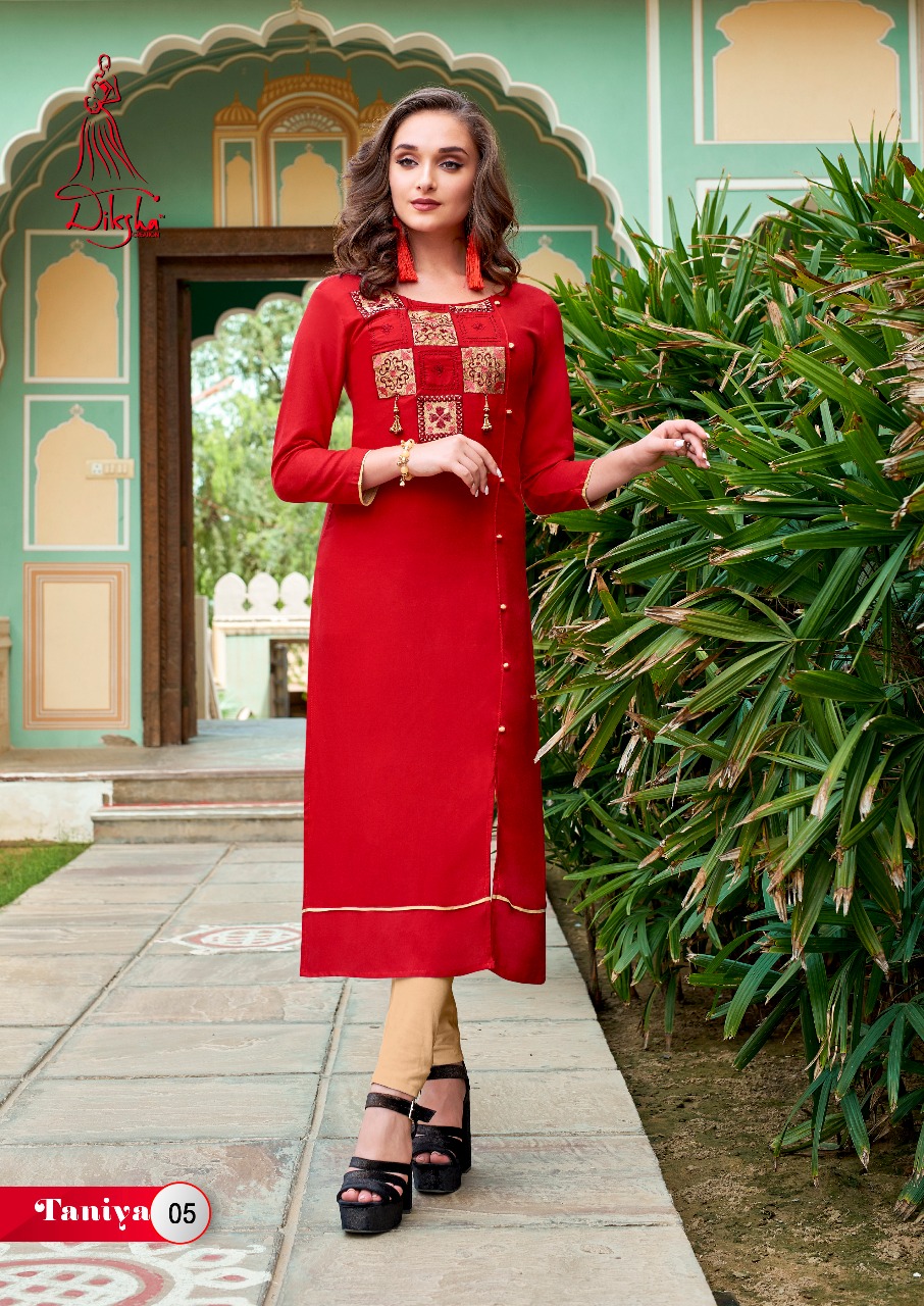 Taniya Vol-1 By Diksha Creation 01 To 14 Series Beautiful Colorful Stylish Fancy Casual Wear & Ethnic Wear & Ready To Wear Muslin & Rayon Kurtis At Wholesale Price