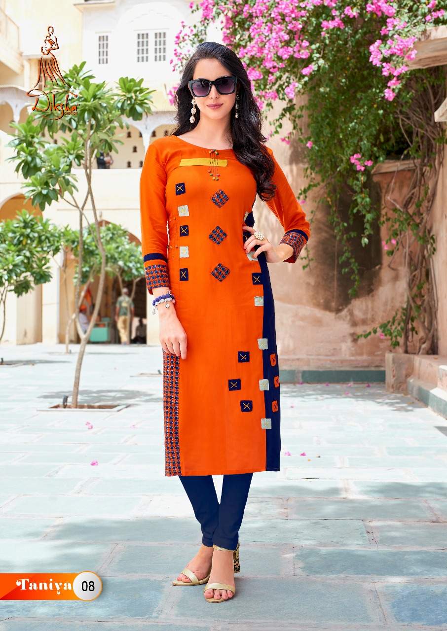 Taniya Vol-1 By Diksha Creation 01 To 14 Series Beautiful Colorful Stylish Fancy Casual Wear & Ethnic Wear & Ready To Wear Muslin & Rayon Kurtis At Wholesale Price