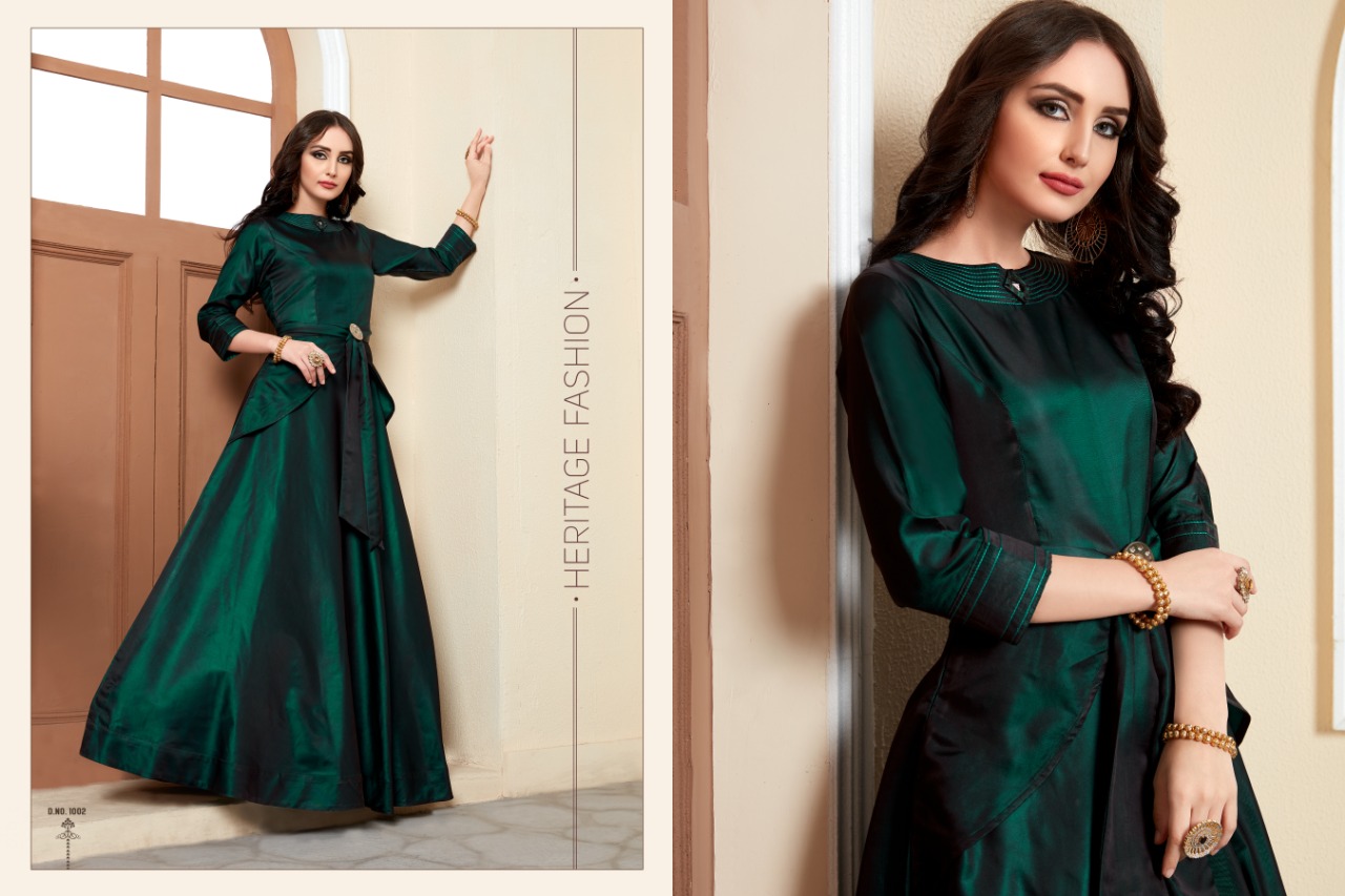 Tanmaya By T S Fashion 1001 To 1004 Series Beautiful Colorful Stylish Fancy Casual Wear & Ethnic Wear & Ready To Wear Pure Tapeta Satin Printed Kurtis At Wholesale Price