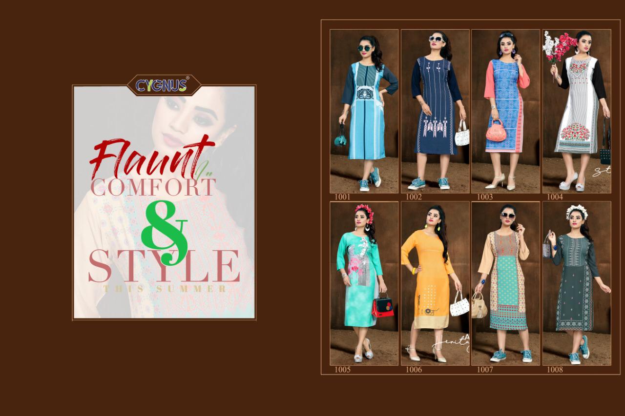 Tannu Vol-2 By Cygnus 01 To 08 Series Beautiful Stylish Colorful Fancy Party Wear & Ethnic Wear & Ready To Wear Rayon Printed Kurtis At Wholesale Price