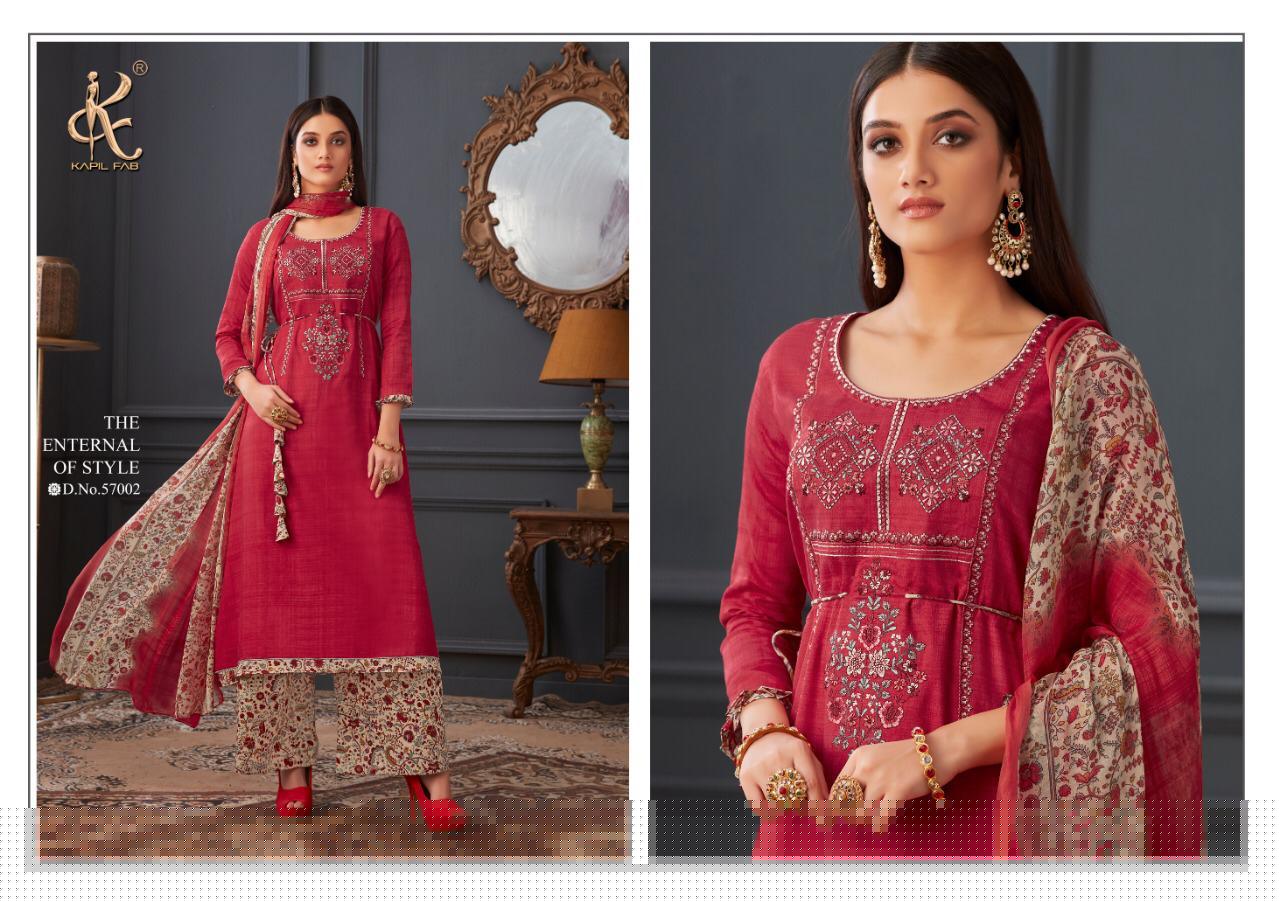 Tanya By Kapil Fab 57001 To 57008 Series Beautiful Suits Stylish Fancy Colorful Casual Wear & Ethnic Wear Collection Pure Cotton Satin Print Embroidery Dresses At Wholesale Price
