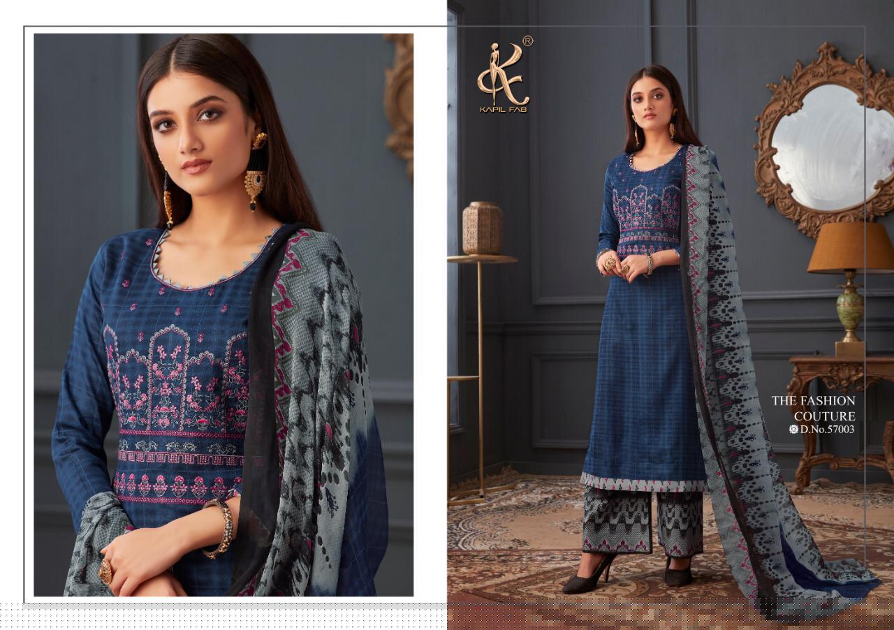 Tanya By Kapil Fab 57001 To 57008 Series Beautiful Suits Stylish Fancy Colorful Casual Wear & Ethnic Wear Collection Pure Cotton Satin Print Embroidery Dresses At Wholesale Price