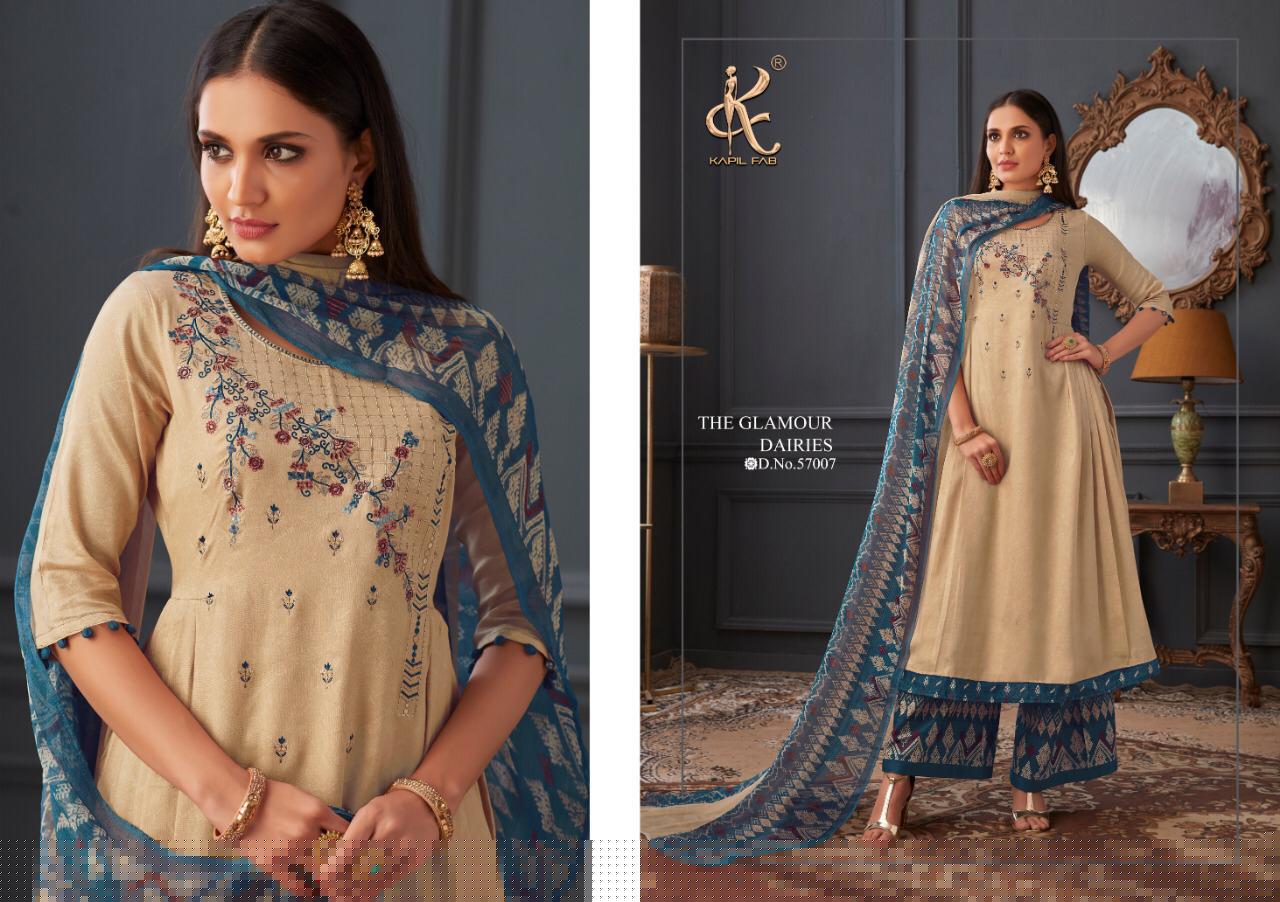 Tanya By Kapil Fab 57001 To 57008 Series Beautiful Suits Stylish Fancy Colorful Casual Wear & Ethnic Wear Collection Pure Cotton Satin Print Embroidery Dresses At Wholesale Price