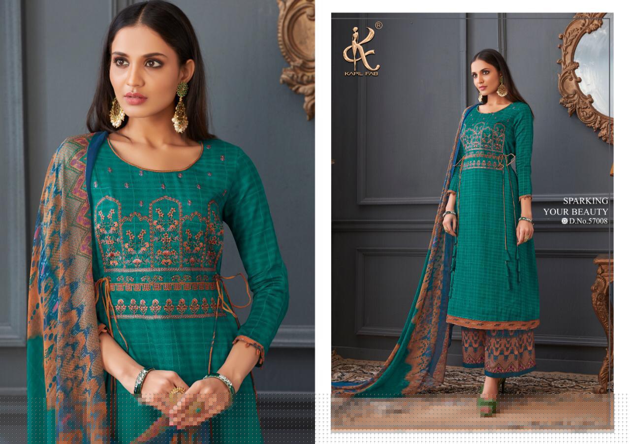 Tanya By Kapil Fab 57001 To 57008 Series Beautiful Suits Stylish Fancy Colorful Casual Wear & Ethnic Wear Collection Pure Cotton Satin Print Embroidery Dresses At Wholesale Price