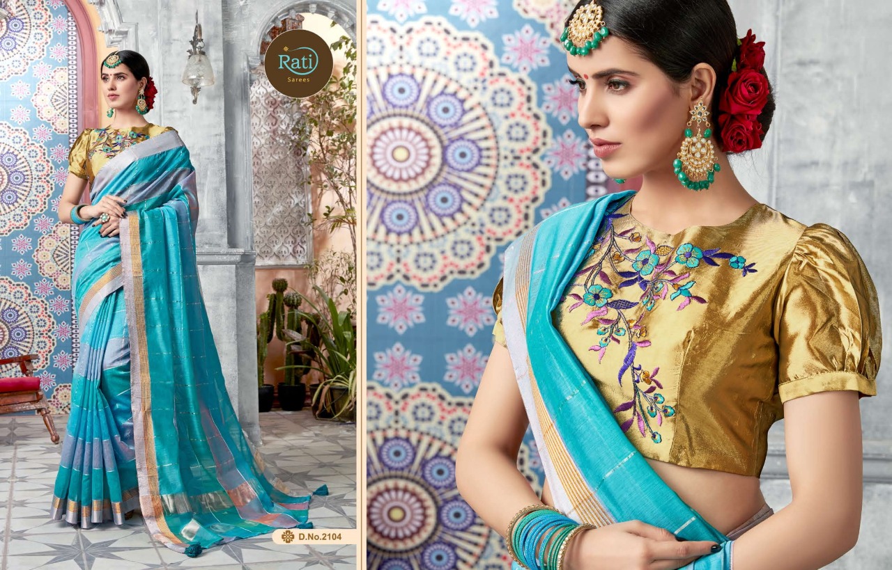 Tanya By Rati Saree 2101 To 2109 Series Indian Traditional Wear Collection Beautiful Stylish Fancy Colorful Party Wear & Occasional Wear Art Silk Sarees At Wholesale Price
