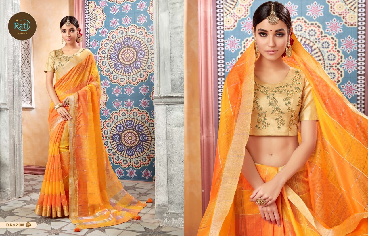 Tanya By Rati Saree 2101 To 2109 Series Indian Traditional Wear Collection Beautiful Stylish Fancy Colorful Party Wear & Occasional Wear Art Silk Sarees At Wholesale Price