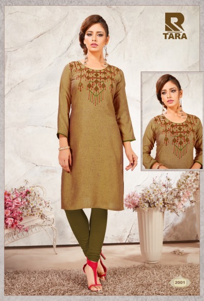 Tara By Raashi 2001 To 2012 Series Beautiful Stylish Fancy Colorful Casual Wear & Ethnic Wear & Ready To Wear Rayon Black Icon Embroidery Kurtis At Wholesale Price