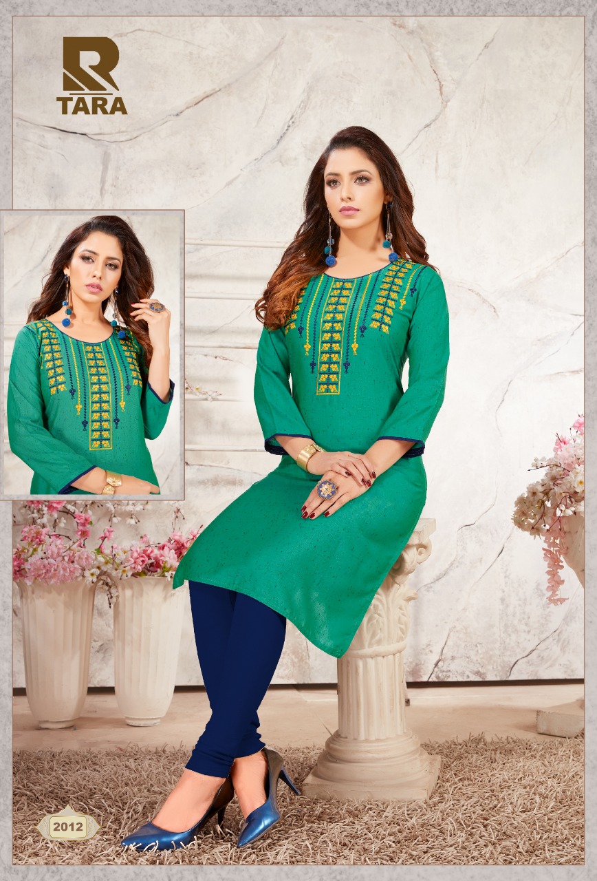 Tara By Raashi 2001 To 2012 Series Beautiful Stylish Fancy Colorful Casual Wear & Ethnic Wear & Ready To Wear Rayon Black Icon Embroidery Kurtis At Wholesale Price