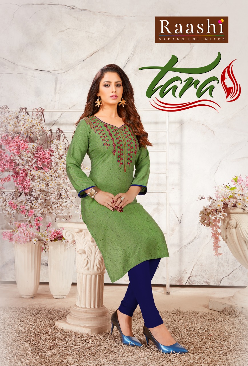 Tara By Raashi 2001  To 2012 Series Beautiful Stylish Fancy Colorful Casual Wear & Ethnic Wear & Ready To Wear Rayon Black Icon Embroidery Kurtis At Wholesale Price
