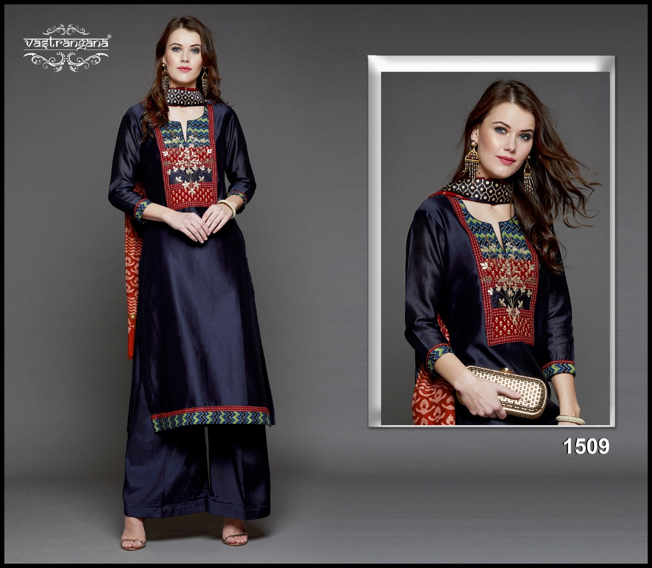 Tarasha By Vastrangana 1500 To 1511 Series Designer Suits Collection Beautiful Stylish Fancy Colorful Party Wear & Ethnic Wear Pure Silk Print With Embroidery Dresses At Wholesale Price