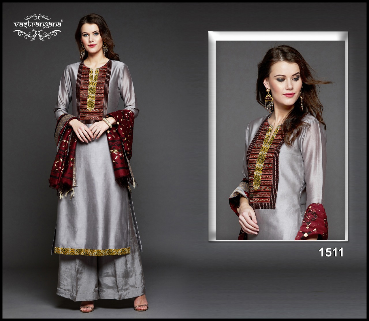 Tarasha By Vastrangana 1500 To 1511 Series Designer Suits Collection Beautiful Stylish Fancy Colorful Party Wear & Ethnic Wear Pure Silk Print With Embroidery Dresses At Wholesale Price