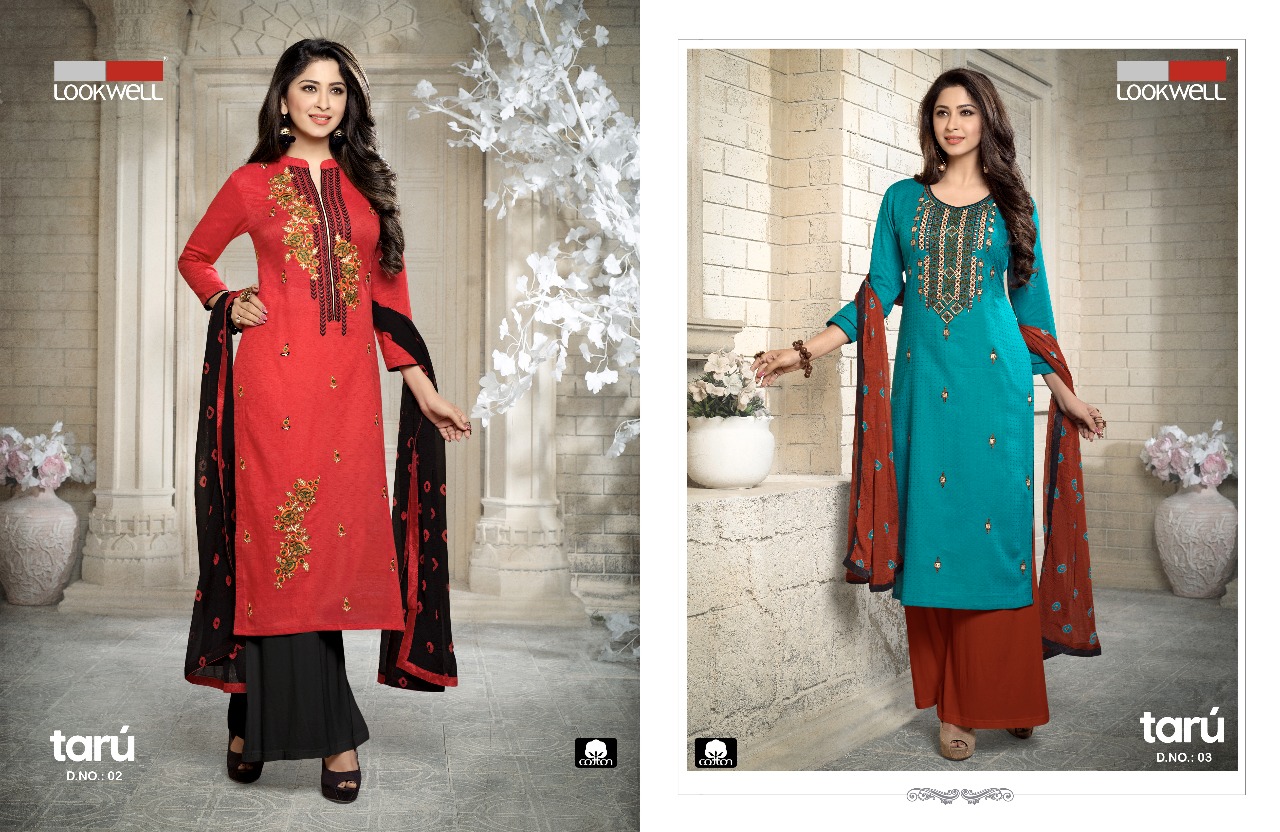 Taru By Lookwell 01 To 06 Series Beautiful Stylish Fancy Colorful Casual Wear & Ethnic Wear Collection Pure Cotton Embroidered Dresses At Wholesale Price