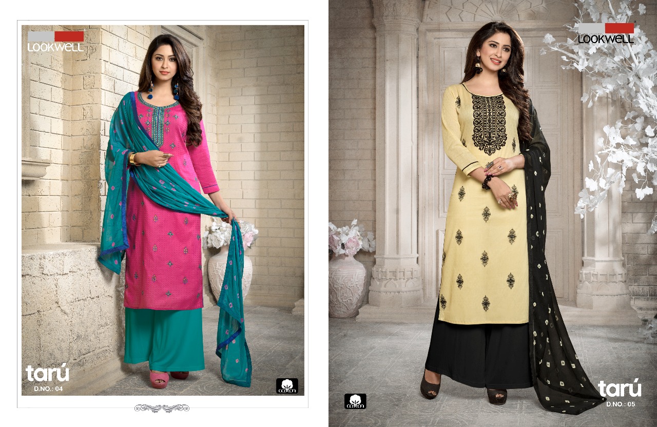 Taru By Lookwell 01 To 06 Series Beautiful Stylish Fancy Colorful Casual Wear & Ethnic Wear Collection Pure Cotton Embroidered Dresses At Wholesale Price