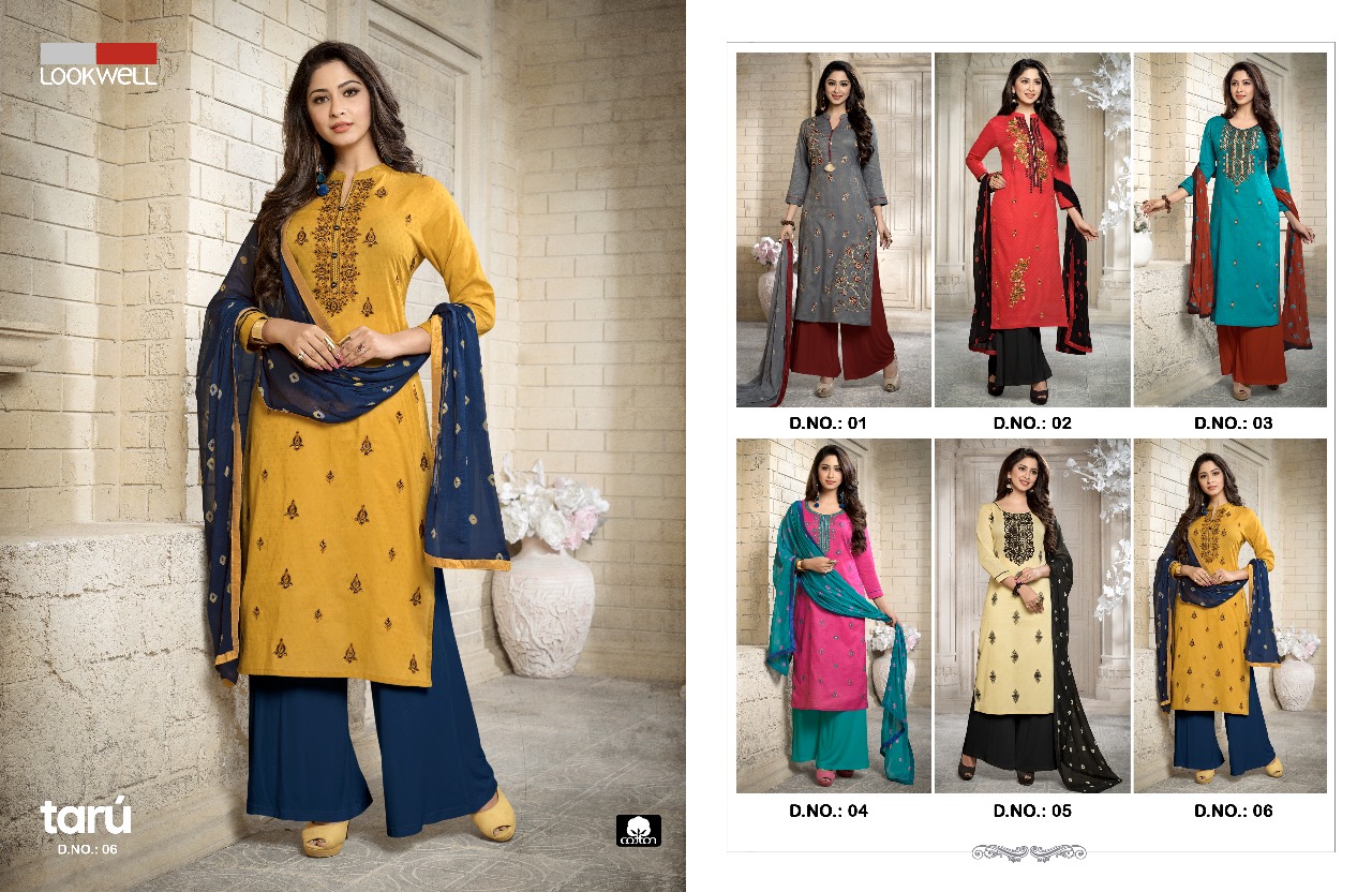 Taru By Lookwell 01 To 06 Series Beautiful Stylish Fancy Colorful Casual Wear & Ethnic Wear Collection Pure Cotton Embroidered Dresses At Wholesale Price
