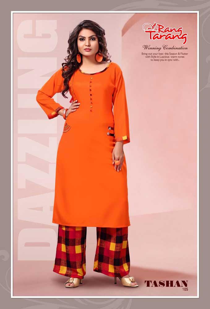 Tashan By Tarang 101 To 110 Series Stylish Fancy Beautiful Colorful Casual Wear & Ethnic Wear Rayon Printed Kurtis At Wholesale Price