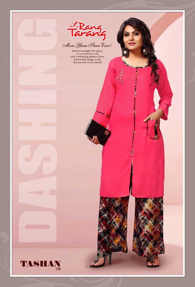 Tashan By Tarang 101 To 110 Series Stylish Fancy Beautiful Colorful Casual Wear & Ethnic Wear Rayon Printed Kurtis At Wholesale Price