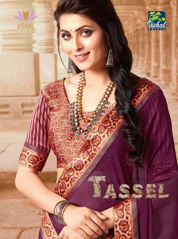 Tassel By Vishal Prints 15228 To 15245 Series Indian Traditional Wear Collection Beautiful Stylish Fancy Colorful Party Wear & Occasional Wear Fancy Sarees At Wholesale Price