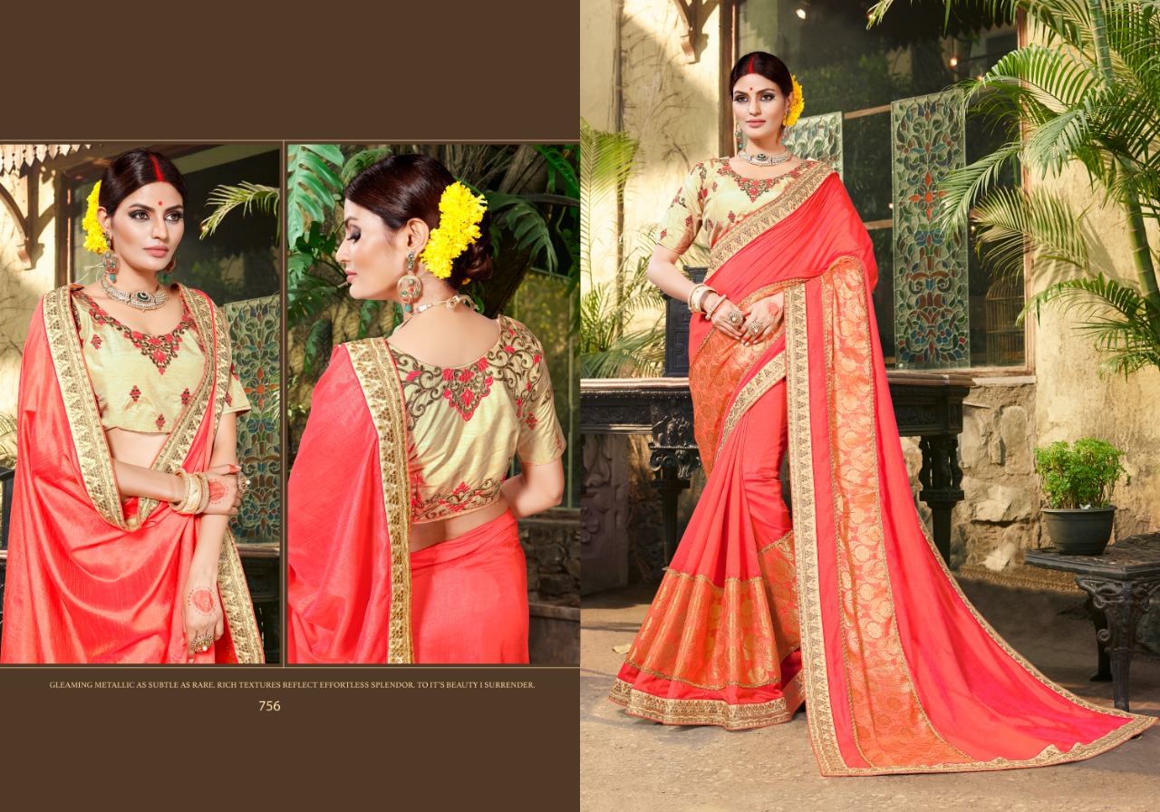Tathastu By Aasvaa 754 To 758 Series Indian Traditional Wear Collection Beautiful Stylish Fancy Colorful Party Wear & Ethnic Wear Line Pure Jacquard/ Georgette Sarees At Wholesale Price