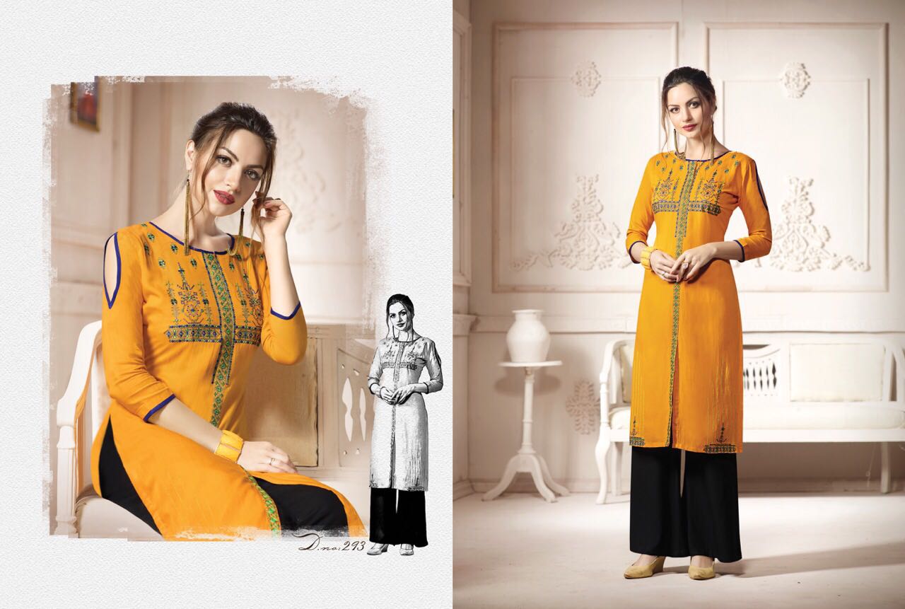Tattoo By Kajree Fashion 291 To 300 Series Designer Beautiful Stylish Fancy Colorful Party Wear & Ethnic Wear & Ready To Wear Rayon Printed Kurtis At Wholesale Price