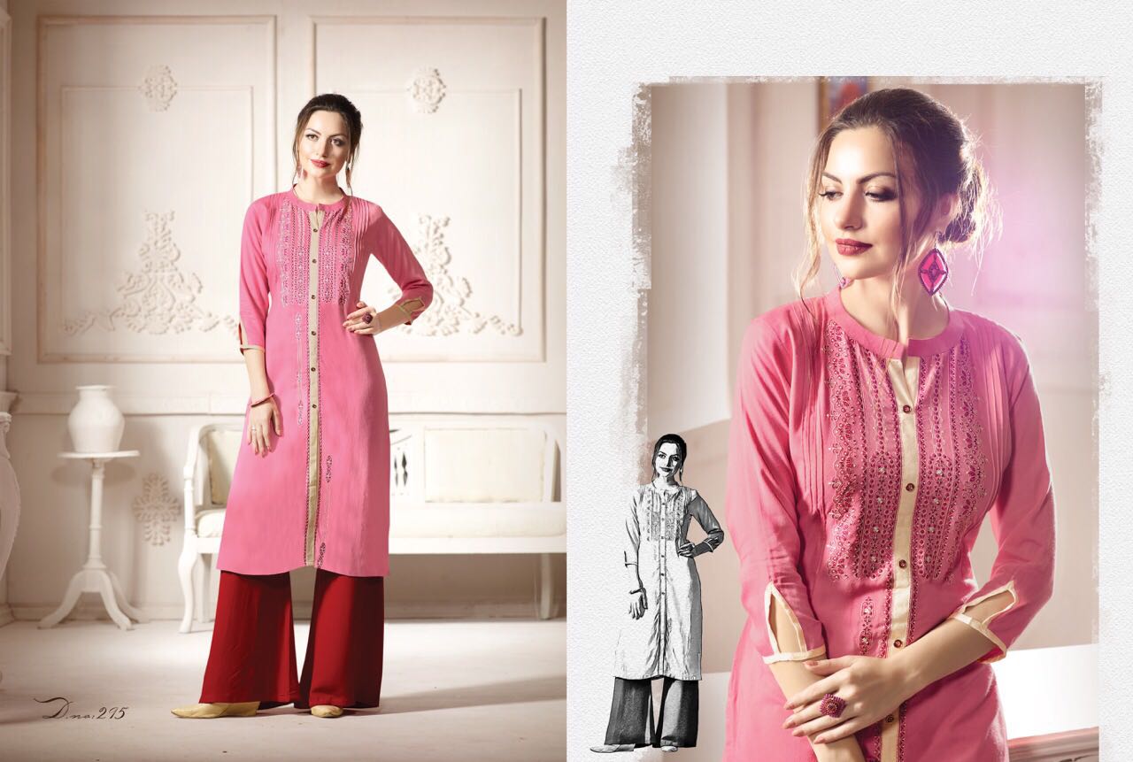 Tattoo By Kajree Fashion 291 To 300 Series Designer Beautiful Stylish Fancy Colorful Party Wear & Ethnic Wear & Ready To Wear Rayon Printed Kurtis At Wholesale Price
