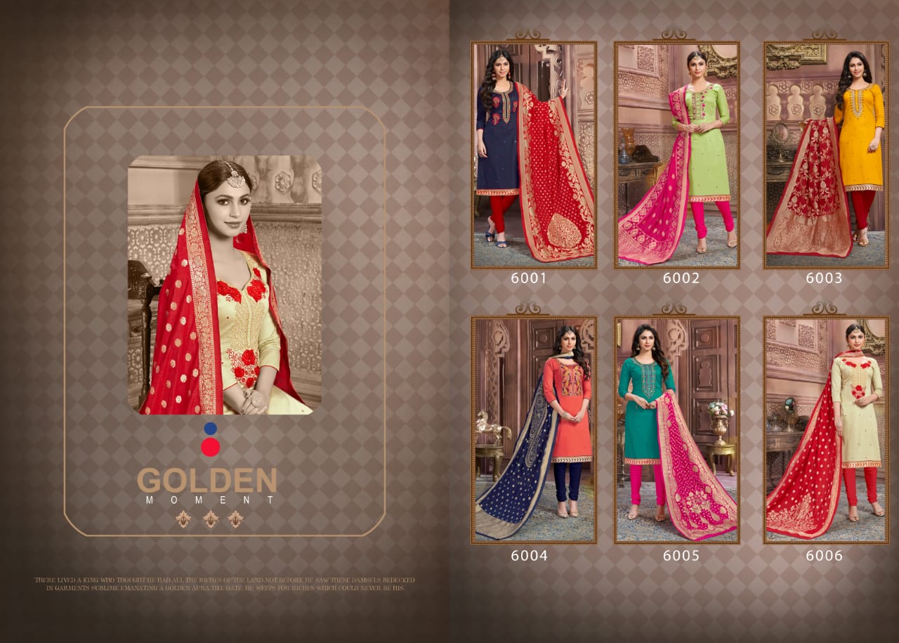 Tazin Vol-5 By Utsav Suits 6001 To 6006 Designer Suits Beautiful Stylish Colorful Fancy Party Wear & Occasional Wear Glace Cotton Embroidered Dresses At Wholesale Price