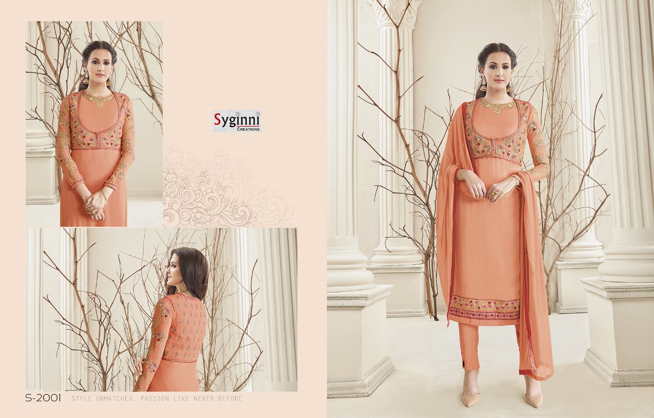 Tehxeeb By Syginni Creation 2001 To 2008 Series Suits Beautiful Stylish Fancy Colorful Party Wear & Occasional Wear Georgette Embroidered Dresses At Wholesale Price