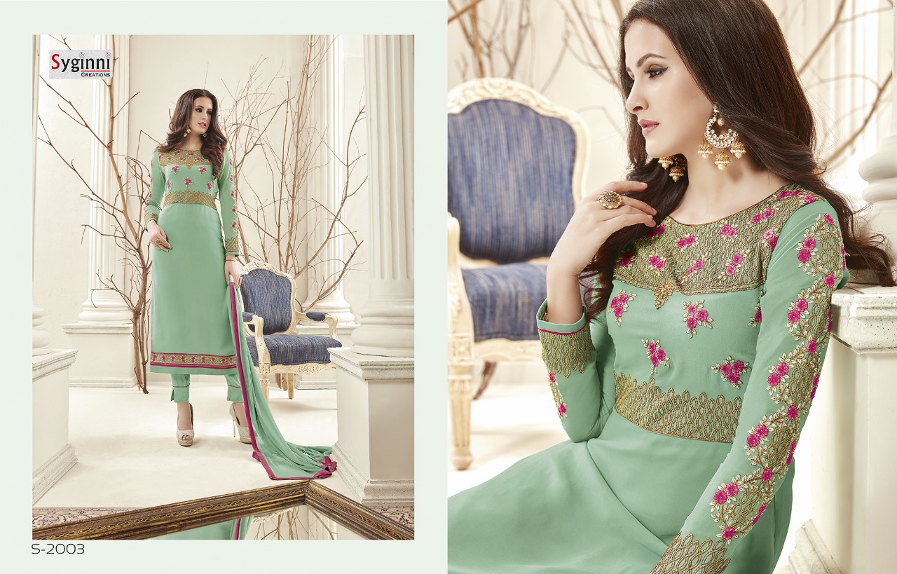 Tehxeeb By Syginni Creation 2001 To 2008 Series Suits Beautiful Stylish Fancy Colorful Party Wear & Occasional Wear Georgette Embroidered Dresses At Wholesale Price