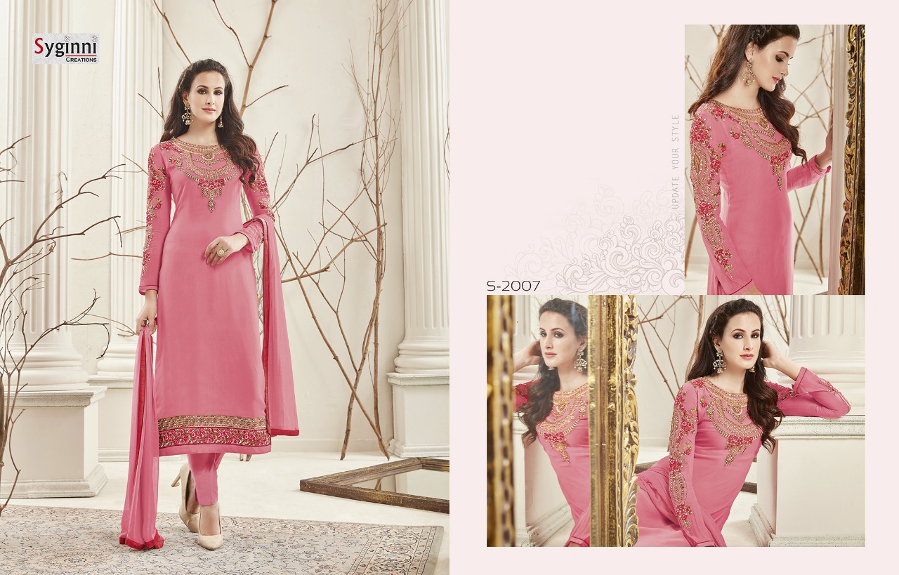 Tehxeeb By Syginni Creation 2001 To 2008 Series Suits Beautiful Stylish Fancy Colorful Party Wear & Occasional Wear Georgette Embroidered Dresses At Wholesale Price