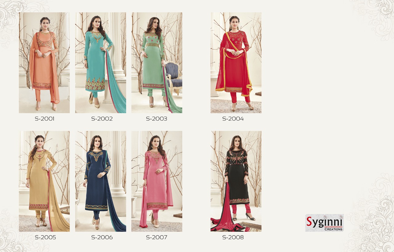 Tehxeeb By Syginni Creation 2001 To 2008 Series Suits Beautiful Stylish Fancy Colorful Party Wear & Occasional Wear Georgette Embroidered Dresses At Wholesale Price