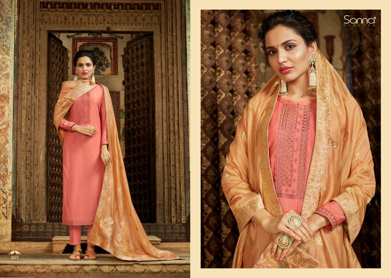 The Banarshi Tales By Sanna Fashion 3071 To 3078 Series Designer Suits Collection Beautiful Stylish Colorful Party Wear & Occasional Wear Pure Modal Silk Dresses At Wholesale Price