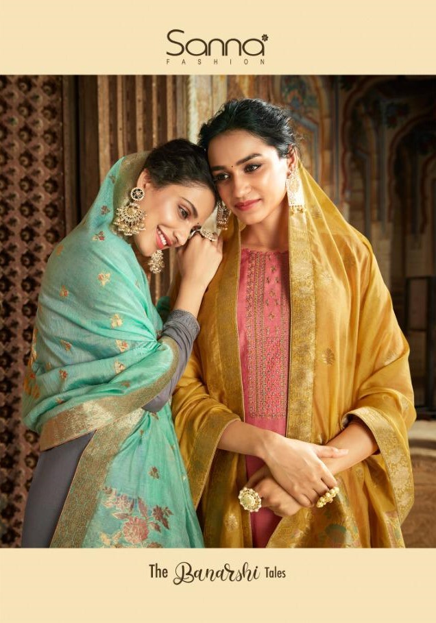 The Banarshi Tales By Sanna Fashion 3071 To 3078 Series Designer Suits Collection Beautiful Stylish Colorful Party Wear & Occasional Wear Pure Modal Silk Dresses At Wholesale Price