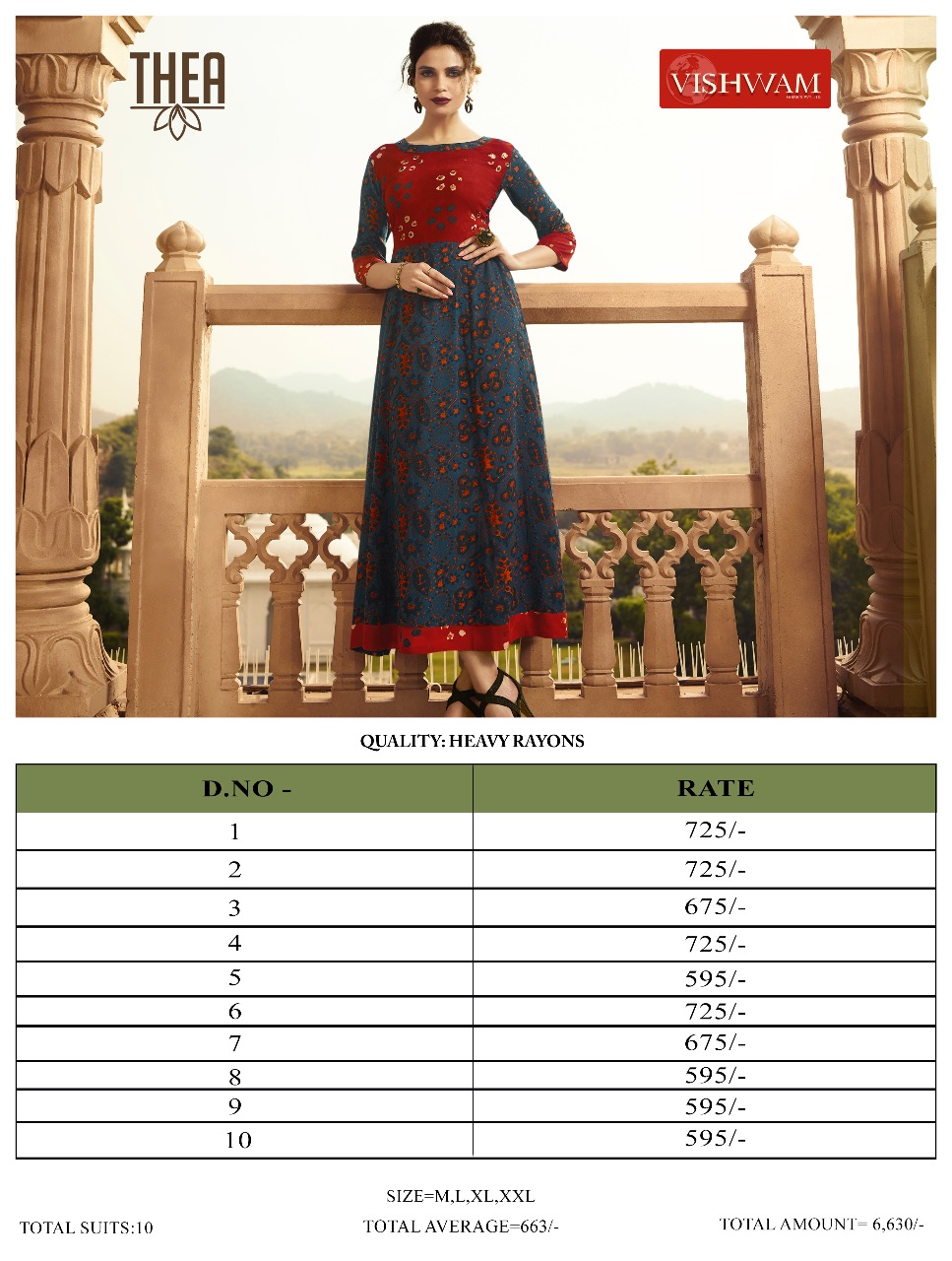 Thea By Vishwam Fabrics 01 To 10 Series Beautiful Stylish Colorful Fancy Party Wear & Ethnic Wear & Ready To Wear Heavy Rayon Printed Kurtis At Wholesale Price