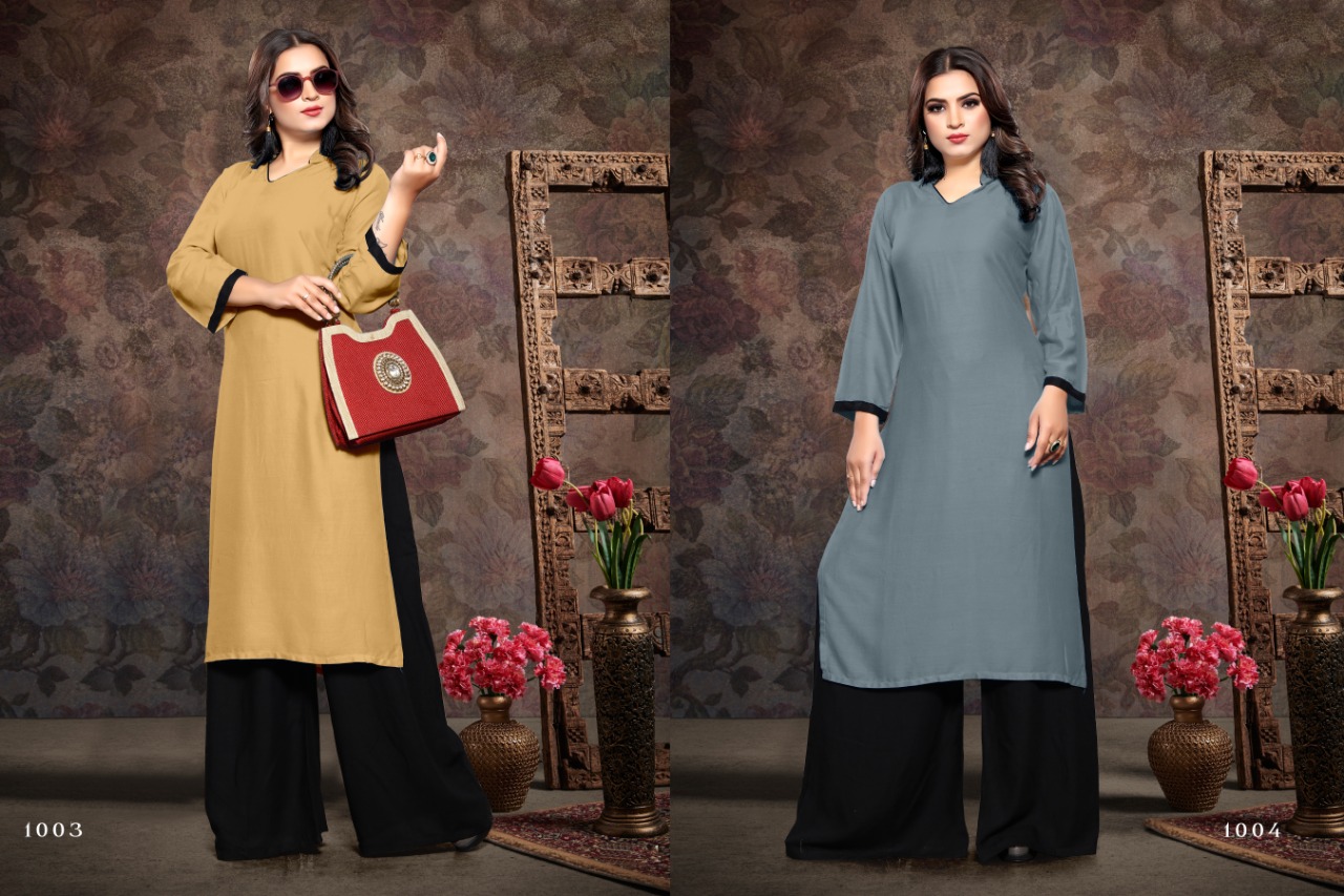 Tik Tok Vol-2 By Poorvi Designer 1001 To 1008 Series Beautiful Stylish Fancy Colorful Casual Wear & Ethnic Wear & Ready To Wear Rayon Dyed Kurtis With Palazzo At Wholesale Price