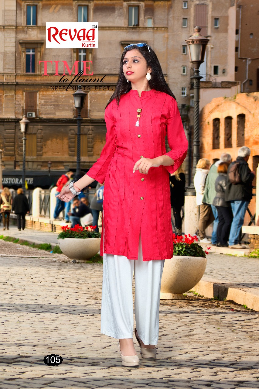 Tik Tok By Revaa 101 To 106 Series Beautiful Colorful Stylish Fancy Casual Wear & Ethnic Wear & Ready To Wear Heavy Rayon Kurtis With Palazzo At Wholesale Price
