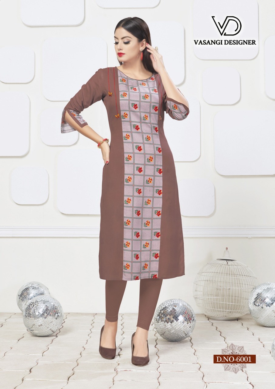 Tik Tok By Vasangi Designer 7001 To 7004 Series Beautiful Stylish Colorful Fancy Party Wear & Ethnic Wear & Ready To Wear Rayon Printed Kurtis At Wholesale Price