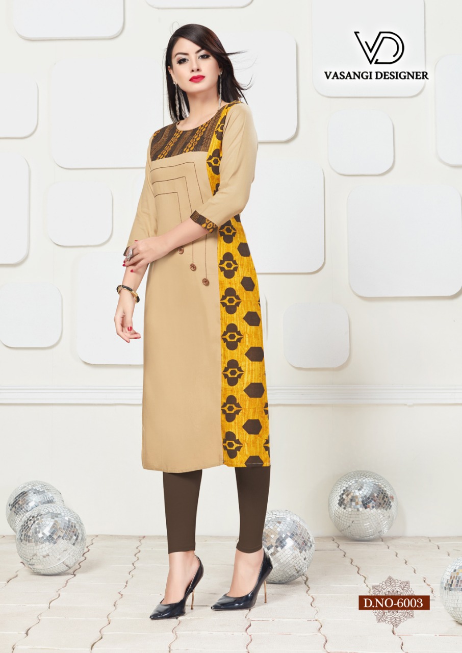 Tik Tok By Vasangi Designer 7001 To 7004 Series Beautiful Stylish Colorful Fancy Party Wear & Ethnic Wear & Ready To Wear Rayon Printed Kurtis At Wholesale Price