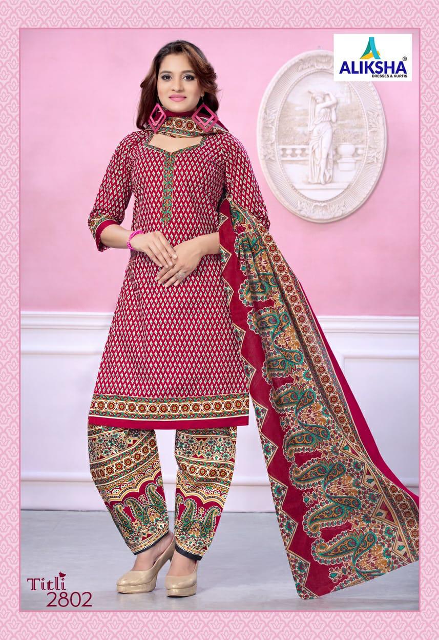 Titli Vol-28 By Aliksha 2801 To 2810 Series Beautiful Suits Stylish Fancy Colorful Party Wear & Ethnic Wear Pure Cotton Printed Dresses At Wholesale Price