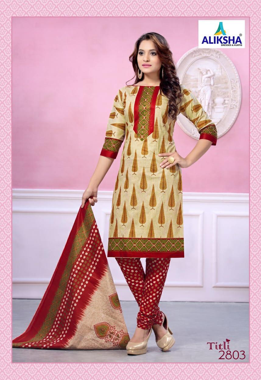 Titli Vol-28 By Aliksha 2801 To 2810 Series Beautiful Suits Stylish Fancy Colorful Party Wear & Ethnic Wear Pure Cotton Printed Dresses At Wholesale Price