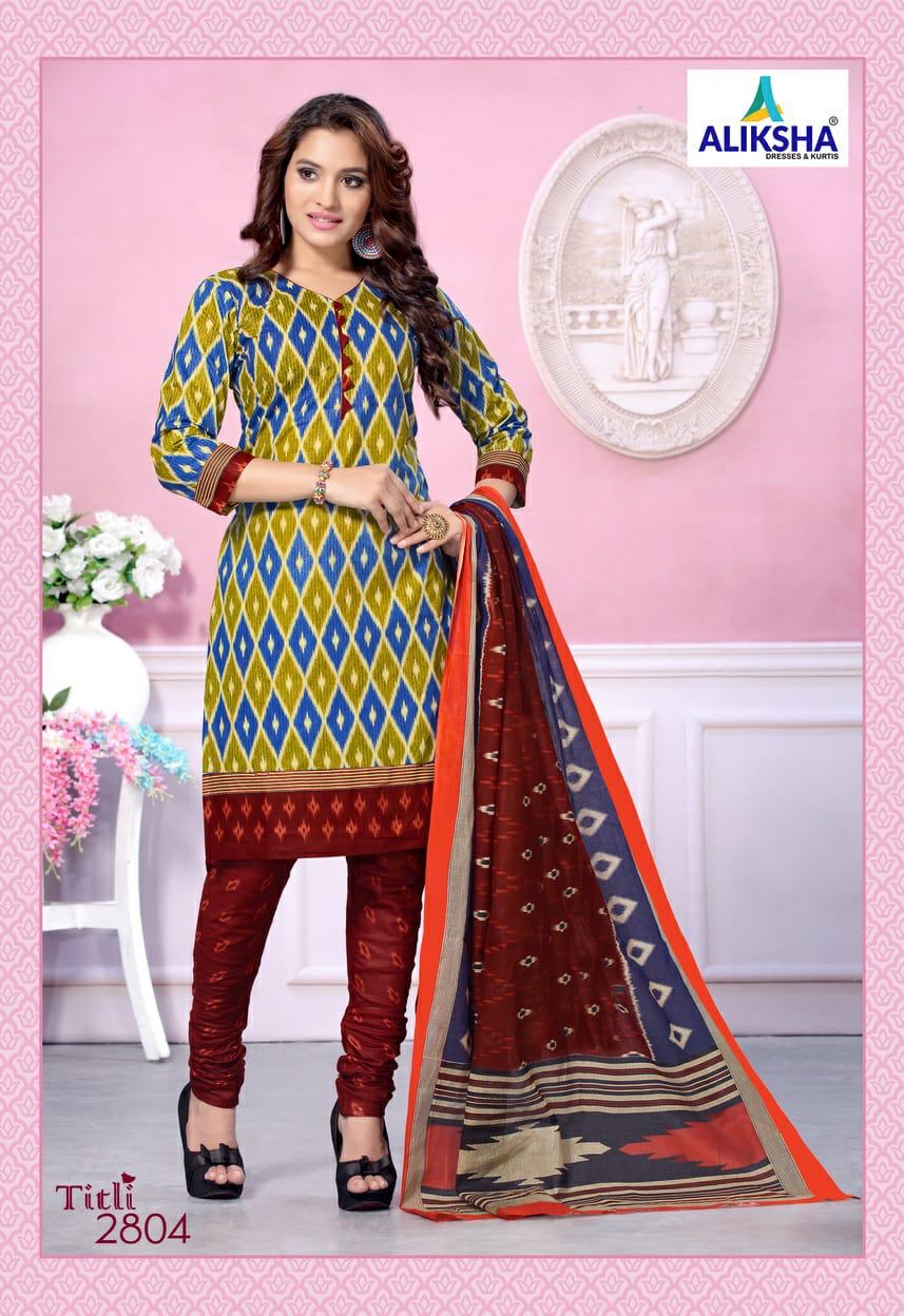 Titli Vol-28 By Aliksha 2801 To 2810 Series Beautiful Suits Stylish Fancy Colorful Party Wear & Ethnic Wear Pure Cotton Printed Dresses At Wholesale Price