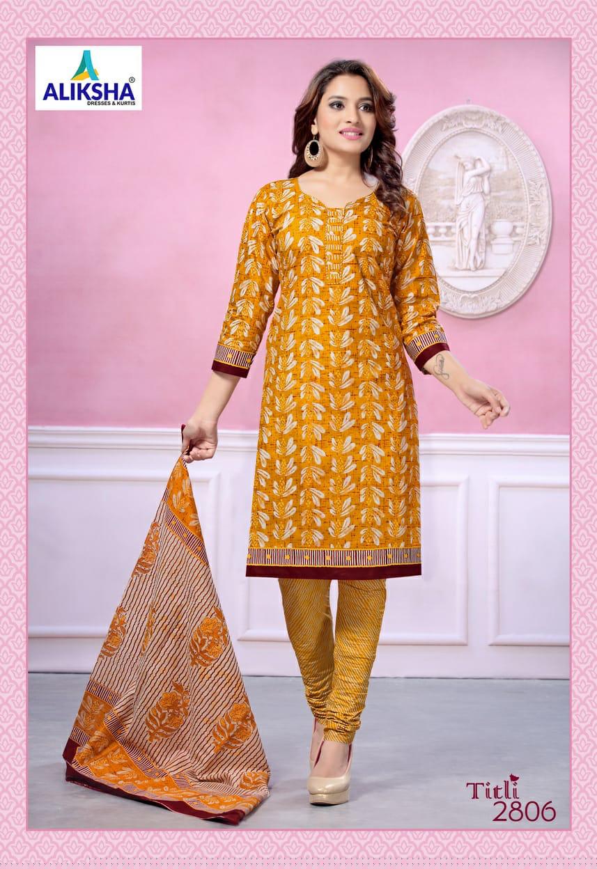 Titli Vol-28 By Aliksha 2801 To 2810 Series Beautiful Suits Stylish Fancy Colorful Party Wear & Ethnic Wear Pure Cotton Printed Dresses At Wholesale Price